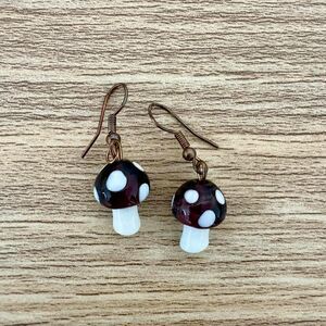 Adorable Mushroom/Toadstool Dangle Earrings, Womens, Cottagecore Fairycore